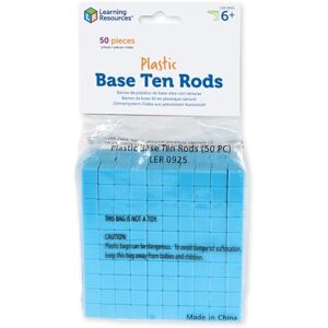 Learning Resources Grooved Plastic Base Ten Rods (Set Of 50),Maths Manipulative for Kids, Place Value, Number Concepts, Maths Resources, Age 6 7 8 Plus Learning Resources Grooved Plastic Base Ten Rods (Set Of 50),Maths Manipulative for Kids, Place Value, Number Concepts, Maths Resources, Age 6 7 8 Plus