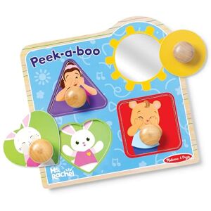 Melissa & Doug Ms Rachel Wooden Peek-a-Boo Jumbo Peg Puzzle, 4-Piece with Mirror, Toddler Toys for Boys and Girls Ages 1+ Years Melissa & Doug Ms Rachel Wooden Peek-a-Boo Jumbo Peg Puzzle, 4-Piece with Mirror, Toddler Toys for Boys and Girls Ages 1+ Years