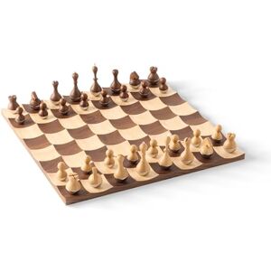 Umbra Wobble Chess Set Game – Fun, Wobbling Pieces Play On Real Walnut and Maple Wood Board – A Design for a Classic – Measures 15" x 15" x 1" (38 x 38 x 3 cm) Umbra Wobble Chess Set Game – Fun, Wobbling Pieces Play On Real Walnut and Maple Wood Board – A Design for a Classic – Measures 15" x 15" x 1" (38 x 38 x 3 cm)