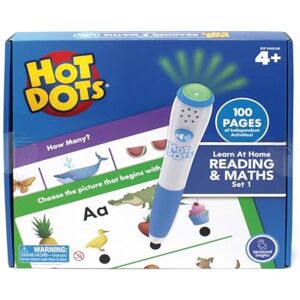 Learning Resources Hot Dots Learn at Home Reading & Maths Set 1, Interactive Preschool Literacy & Maths Learning, 2 Activity Books, 100 Pages, Ages 4+ Learning Resources Hot Dots Learn at Home Reading & Maths Set 1, Interactive Preschool Literacy & Maths Learning, 2 Activity Books, 100 Pages, Ages 4+