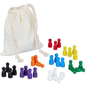 Relaxdays Board Game Pieces, Set of 160, in 8 Colours, Wooden, with Bag, Small Cones, Tokens for Halma, Ludo, Iron, 140 x 53 x 49 cm Relaxdays Board Game Pieces, Set of 160, in 8 Colours, Wooden, with Bag, Small Cones, Tokens for Halma, Ludo, Iron, 140 x 53 x 49 cm