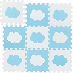 Relaxdays Jigsaw playmat, 18 Pieces, EVA, Non-Toxic, Interlocking Foam mats, Soft Play, in White/Blue Relaxdays Jigsaw playmat, 18 Pieces, EVA, Non-Toxic, Interlocking Foam mats, Soft Play, in White/Blue