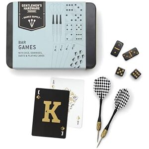 Gentlemen's Hardware Classic Bar Games with Dice, Dominoes, Darts, and Playing Cards, In Travel Tin Gentlemen's Hardware Classic Bar Games with Dice, Dominoes, Darts, and Playing Cards, In Travel Tin