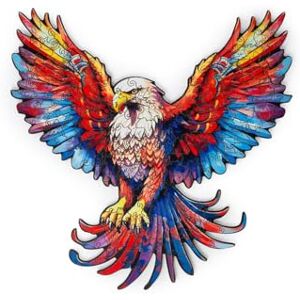 Recent Toys Jigsaw Eagle for Adults and Kids.185 Puzzle, Large Size 28.5 x 27.5 cm with Unique Shaped Pieces. Includes Wooden Storage Gift Box and Stand Recent Toys Jigsaw Eagle for Adults and Kids.185 Puzzle, Large Size 28.5 x 27.5 cm with Unique Shaped Pieces. Includes Wooden Storage Gift Box and Stand