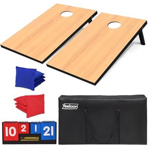 Yeeloon Cornhole Set, Tailgate Size Cornhole Boards with 8 Bean Bags and Carrying Case, 3 ft x 2 ft Corn Hole Outdoor Game Toss Board for Adults Outside Activities (Natural) Yeeloon Cornhole Set, Tailgate Size Cornhole Boards with 8 Bean Bags and Carrying Case, 3 ft x 2 ft Corn Hole Outdoor Game Toss Board for Adults Outside Activities (Natural)