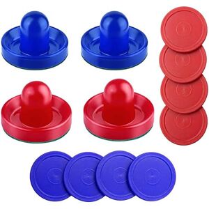 SereneLife Air Hockey Pucks, Air Hockey Table Accessories Set, 8 Pucks and 4 Pushers, Smooth Glide with Comfortable Grip, Blue, Red SereneLife Air Hockey Pucks, Air Hockey Table Accessories Set, 8 Pucks and 4 Pushers, Smooth Glide with Comfortable Grip, Blue, Red
