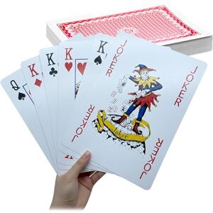 Relaxdays Jumbo Playing Cards, 54 XXL Cards, 28 x 21 cm, Waterproof Coating, Giant Playing Cards, Poker, Rummy, Colourful Relaxdays Jumbo Playing Cards, 54 XXL Cards, 28 x 21 cm, Waterproof Coating, Giant Playing Cards, Poker, Rummy, Colourful