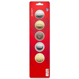 MOCIWORLD Atlético de Madrid – pack of 5 coins, special edition – Athletes silver, stadium gold, gold 1903, antique bronze shield, nickel courage and heart, collector's copy, officially licensed MOCIWORLD Atlético de Madrid – pack of 5 coins, special edition – Athletes silver, stadium gold, gold 1903, antique bronze shield, nickel courage and heart, collector's copy, officially licensed