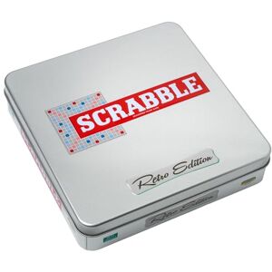 Ideal Scrabble Retro Edition Tin Beautifully presented in a collector's tin with wooden racks and tiles Classic Games For 2-4 Players Ages 10+ Ideal Scrabble Retro Edition Tin Beautifully presented in a collector's tin with wooden racks and tiles Classic Games For 2-4 Players Ages 10+