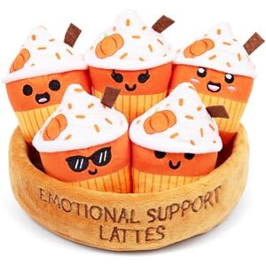 WHAT DO YOU MEME? Emotional Support Lattes by Relatable, Fall Plushies Stuffed Animal Toy, Perfect Small Gift for Coffee Lovers, Gift Baskets, and Loved Ones of All Ages, Includes 5 Fall Plushies with Carrying Basket WHAT DO YOU MEME? Emotional Support Lattes by Relatable, Fall Plushies Stuffed Animal Toy, Perfect Small Gift for Coffee Lovers, Gift Baskets, and Loved Ones of All Ages, Includes 5 Fall Plushies with Carrying Basket