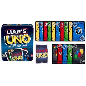 Mattel Liar’s UNO Card Game in Travel & Storage Tin for Adults, Kids, Families, Parties & Game Nights, Outwit Other Players with Bluffing & Trickery, JLH68 Mattel Liar’s UNO Card Game in Travel & Storage Tin for Adults, Kids, Families, Parties & Game Nights, Outwit Other Players with Bluffing & Trickery, JLH68