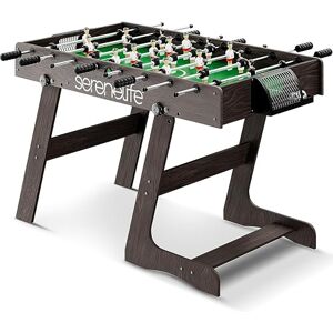 SereneLife Home Folding Foosball Table, 4’ x 2’ Full Competition Size Foldable Space Saving Table Soccer for Home, Arcade Game Room, Family Game Night, Perfect for Kids & Adults, Black (SLFSBLFD10A) SereneLife Home Folding Foosball Table, 4’ x 2’ Full Competition Size Foldable Space Saving Table Soccer for Home, Arcade Game Room, Family Game Night, Perfect for Kids & Adults, Black (SLFSBLFD10A)