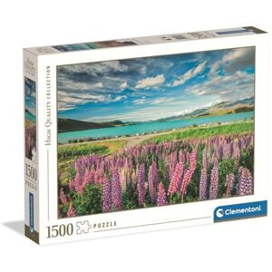 Clementoni Jigsaw Puzzle 1500 pieces, Collection Lupins at Lake Tekapo, Puzzle for Adults 14-99 Years, Made in Italy, 31728 Clementoni Jigsaw Puzzle 1500 pieces, Collection Lupins at Lake Tekapo, Puzzle for Adults 14-99 Years, Made in Italy, 31728