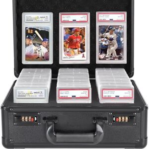 CosCosX 2023 NEW Graded Card Storage Box with Coded Lock,GMA Baseball Football Sports Cards Waterproof Display Trading Card Case,Easy to Carry(3 Slots No Card) CosCosX 2023 NEW Graded Card Storage Box with Coded Lock,GMA Baseball Football Sports Cards Waterproof Display Trading Card Case,Easy to Carry(3 Slots No Card)