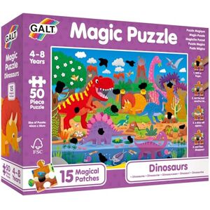 Galt Magic Puzzle Dinosaurs Fun Colourful 50 Piece Jigsaw Puzzle for Kids, 15 Magical Rub & Reveal Patches Dino Puzzle with Cute Prehistoric Characters For Children Ages 4 to 8 Years 40 x 55cm Galt Magic Puzzle Dinosaurs Fun Colourful 50 Piece Jigsaw Puzzle for Kids, 15 Magical Rub & Reveal Patches Dino Puzzle with Cute Prehistoric Characters For Children Ages 4 to 8 Years 40 x 55cm
