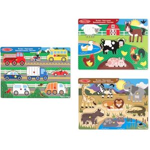 Melissa & Doug Melissa and Doug Wooden Toys 3 Peg Boards for Children Farm Animals, Safari & Vehicles, Learning Toys for 2 Year Old Girls & Boys Toddler Puzzles Gifts, Kids Wooden Jigsaws for Children Age 2-4 Melissa & Doug Melissa and Doug Wooden Toys 3 Peg Boards for Children Farm Animals, Safari & Vehicles, Learning Toys for 2 Year Old Girls & Boys Toddler Puzzles Gifts, Kids Wooden Jigsaws for Children Age 2-4