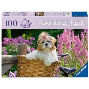 Ravensburger 100 Piece Extra Large Jigsaw Puzzle with Board & Poster – Feel Well & Puzzle range, Sweet Little Dog in Bicycle Basket – Kids & Adults, Dog Lovers Gift Ravensburger 100 Piece Extra Large Jigsaw Puzzle with Board & Poster – Feel Well & Puzzle range, Sweet Little Dog in Bicycle Basket – Kids & Adults, Dog Lovers Gift