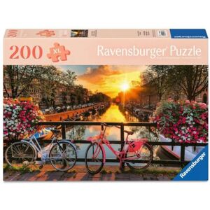Ravensburger Sunset in Amsterdam 200-Piece Jigsaw Puzzle Feel Well & Puzzle Range Premium Adult & Kids Puzzle with Scenic Canal, Bicycles & Flowers Ravensburger Sunset in Amsterdam 200-Piece Jigsaw Puzzle Feel Well & Puzzle Range Premium Adult & Kids Puzzle with Scenic Canal, Bicycles & Flowers