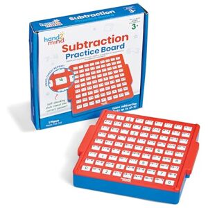 hand2mind Learning Resources Subtraction Practice Board, Ages 3+, Learn Addition, Self-Checking Activity Board for Independent Learning, Solve 81 Maths Problems hand2mind Learning Resources Subtraction Practice Board, Ages 3+, Learn Addition, Self-Checking Activity Board for Independent Learning, Solve 81 Maths Problems