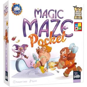 Sit Down! Sit Down Magic Maze Pocket Board Game Ages 8+ 2-8 Players 15 Minutes Playing Time, Illustrated Box Sit Down! Sit Down Magic Maze Pocket Board Game Ages 8+ 2-8 Players 15 Minutes Playing Time, Illustrated Box