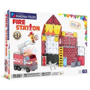 Magna-Tiles Fire Station 50-Piece Magnetic Construction Set, The Original Magnetic Building Brand, Red, Multi-color Magna-Tiles Fire Station 50-Piece Magnetic Construction Set, The Original Magnetic Building Brand, Red, Multi-color