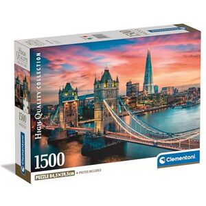 Clementoni Jigsaw Puzzle Collection London Twilight 1500 Pieces Poster Included, Puzzle For Adults 14-99 Years, Gift For Men/Women, City, London, Uk, Made In Italy, 31715 Clementoni Jigsaw Puzzle Collection London Twilight 1500 Pieces Poster Included, Puzzle For Adults 14-99 Years, Gift For Men/Women, City, London, Uk, Made In Italy, 31715