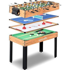 SereneLife Multi-speeltafel, 122 cm sport-arcadespellen met accessories, pingpong, hockey, poolbiljart, voetbaltafel alles in één, voor binnen en buiten, familie, kinderen en volwassenen SereneLife Multi-speeltafel, 122 cm sport-arcadespellen met accessories, pingpong, hockey, poolbiljart, voetbaltafel alles in één, voor binnen en buiten, familie, kinderen en volwassenen