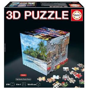 Educa 3D Cube Puzzle Travels with 6 Rotatable Puzzles 216 Pieces Total 360° Rotating Base with Numbered Assembly Ages 6+ (20124) Educa 3D Cube Puzzle Travels with 6 Rotatable Puzzles 216 Pieces Total 360° Rotating Base with Numbered Assembly Ages 6+ (20124)