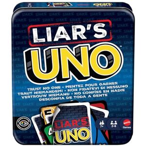 Mattel Liar’s UNO Card Game in Travel & Storage Tin for Adults, Kids, Families, Parties & Game Nights, Outwit Other Players with Bluffing & Trickery, JLH68 Mattel Liar’s UNO Card Game in Travel & Storage Tin for Adults, Kids, Families, Parties & Game Nights, Outwit Other Players with Bluffing & Trickery, JLH68