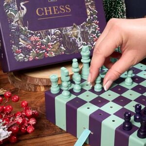 Gibsons Chess Set Traditional Wooden Board Game by & The Art File, Purple & Mint, 20.5 cm Luxury Classic Strategy Game for Kids & Adults, 2 Players, Age 8+ Gibsons Chess Set Traditional Wooden Board Game by & The Art File, Purple & Mint, 20.5 cm Luxury Classic Strategy Game for Kids & Adults, 2 Players, Age 8+