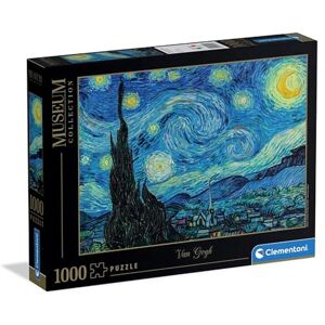 Clementoni Jigsaw Puzzle 1000 pieces Collection, Museum Collection The Starry Night, Made in Italy, Puzzle for Adults 14-99 Years, 39995 Clementoni Jigsaw Puzzle 1000 pieces Collection, Museum Collection The Starry Night, Made in Italy, Puzzle for Adults 14-99 Years, 39995