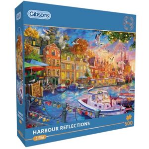 Gibsons Harbour Reflections 500 Piece Jigsaw Puzzle for Adults – Romantic Sunset Blaze Sky & Boats Gently Swaying – Artwork by Liliia Artbeat – Premium Sustainable Puzzle Made in UK/EU Gibsons Harbour Reflections 500 Piece Jigsaw Puzzle for Adults – Romantic Sunset Blaze Sky & Boats Gently Swaying – Artwork by Liliia Artbeat – Premium Sustainable Puzzle Made in UK/EU