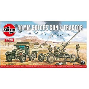 Airfix Vintage Classics Set A02314V Bofors 40mm Gun & Tractor Plastic Model Motor Vehicle Kits for Adults & Children 8+, Set Includes 107 Pieces, Sprues & Decals 1:76 Scale Model Vehicle Set Airfix Vintage Classics Set A02314V Bofors 40mm Gun & Tractor Plastic Model Motor Vehicle Kits for Adults & Children 8+, Set Includes 107 Pieces, Sprues & Decals 1:76 Scale Model Vehicle Set