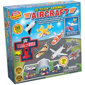 Small World Learning 3D Aircraft Building Set, Click Assembly System, 2000+ Combinations with Airport Playmat, Ages 3+ Small World Learning 3D Aircraft Building Set, Click Assembly System, 2000+ Combinations with Airport Playmat, Ages 3+