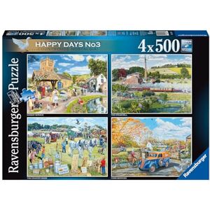Ravensburger Happy Days No.3 Countryside Nostalgia 4x 500 Piece Jigsaw Puzzles for Adults and for Kids Age 10 and Up Ravensburger Happy Days No.3 Countryside Nostalgia 4x 500 Piece Jigsaw Puzzles for Adults and for Kids Age 10 and Up