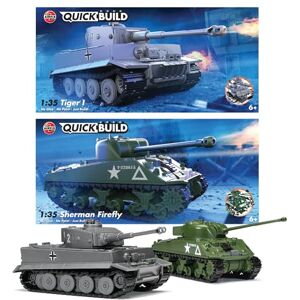 Airfix QUICKBUILD Model Tank Kit J6970 Tiger I & Sherman Firefly Building Kit for Kids 6+, Construction Toys for Boys & Girls, Model Making with No Glue Classic Vehicle Gifts Plastic Craft Set Airfix QUICKBUILD Model Tank Kit J6970 Tiger I & Sherman Firefly Building Kit for Kids 6+, Construction Toys for Boys & Girls, Model Making with No Glue Classic Vehicle Gifts Plastic Craft Set
