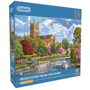 Gibsons Worcester from the River 500 Piece Jigsaw Puzzle for Adults River Cruise, Nature & Architecture Scene Artwork by Steve Crisp, Premium Sustainable Puzzle Made in the UK/EU Great Gift Gibsons Worcester from the River 500 Piece Jigsaw Puzzle for Adults River Cruise, Nature & Architecture Scene Artwork by Steve Crisp, Premium Sustainable Puzzle Made in the UK/EU Great Gift