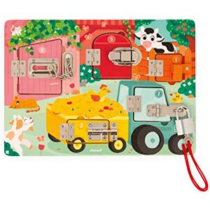 Janod The Farm Lock board Activity Board 5 Types of Fasteners FSC Wooden Toy 3 Years +, J07119 Janod The Farm Lock board Activity Board 5 Types of Fasteners FSC Wooden Toy 3 Years +, J07119