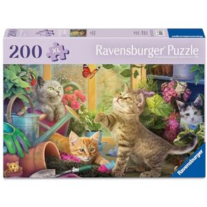 Ravensburger Feel Well & Puzzle 200 Extra Large Piece Jigsaw Puzzle with Puzzle Board & Poster – Playful Cats Ravensburger Feel Well & Puzzle 200 Extra Large Piece Jigsaw Puzzle with Puzzle Board & Poster – Playful Cats
