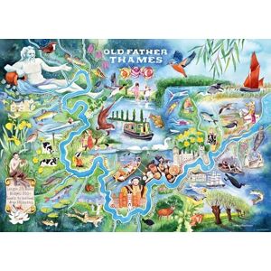 Ravensburger 1000 Piece Jigsaw Puzzle Old Father Thames by Jane Tomlinson – River Thames Map Artwork, British Landscape Puzzle for Adults & Families, Scenic UK Illustration Gift Ravensburger 1000 Piece Jigsaw Puzzle Old Father Thames by Jane Tomlinson – River Thames Map Artwork, British Landscape Puzzle for Adults & Families, Scenic UK Illustration Gift
