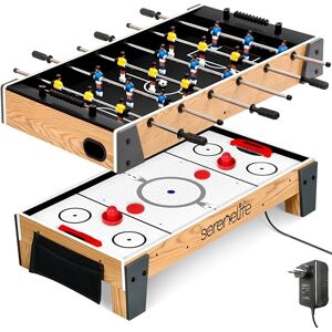 SereneLife Table Top Air Hockey 38cm and 40cm Foosball Table, 2-in-1 Swivel Game Table with Pushers, Pucks, Soccer Balls, Arcade and Indoor Games for Home and Parties Kids and Adults SereneLife Table Top Air Hockey 38cm and 40cm Foosball Table, 2-in-1 Swivel Game Table with Pushers, Pucks, Soccer Balls, Arcade and Indoor Games for Home and Parties Kids and Adults