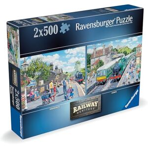 Ravensburger Railway Heritage No.1 Corfe Station & Oakworth Station 2x 500 Piece Jigsaw Puzzle for Adults and Kids Age 10 Years Up Ravensburger Railway Heritage No.1 Corfe Station & Oakworth Station 2x 500 Piece Jigsaw Puzzle for Adults and Kids Age 10 Years Up