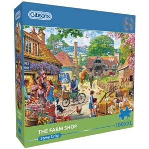 Gibsons The Farm Shop 100XXL Piece Jigsaw Puzzle for Adults – Summer Countryside Scene by Steve Crisp – Extra Large Pieces – Nostalgic British Artwork – Premium Sustainable Puzzle Made in the UK/EU Gibsons The Farm Shop 100XXL Piece Jigsaw Puzzle for Adults – Summer Countryside Scene by Steve Crisp – Extra Large Pieces – Nostalgic British Artwork – Premium Sustainable Puzzle Made in the UK/EU