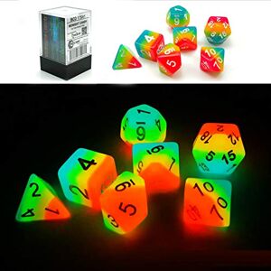 BESCON DICE Bescon Fantasy Rainbow Glowing Polyhedral Dice 7pcs Set MIDNIGHT CANDY, Luminous RPG Dice Set Glow in Dark, Novelty DND Game Dice d4 d6 d8 d10 d12 d20 d% in Brick Box BESCON DICE Bescon Fantasy Rainbow Glowing Polyhedral Dice 7pcs Set MIDNIGHT CANDY, Luminous RPG Dice Set Glow in Dark, Novelty DND Game Dice d4 d6 d8 d10 d12 d20 d% in Brick Box