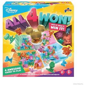 Drumond Park All 4 Won! Disney Family Game, 4-in-1 Fast-Paced Matching & Reflex Game, Spot & Grab Party Game for Kids, Disney & Pixar Characters, Fun Family Board Game for Ages 5+, 2+ Players Drumond Park All 4 Won! Disney Family Game, 4-in-1 Fast-Paced Matching & Reflex Game, Spot & Grab Party Game for Kids, Disney & Pixar Characters, Fun Family Board Game for Ages 5+, 2+ Players
