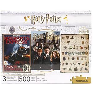 AQUARIUS Harry Potter 500 Piece Jigsaw Puzzles Set of 3 Puzzles AQUARIUS Harry Potter 500 Piece Jigsaw Puzzles Set of 3 Puzzles