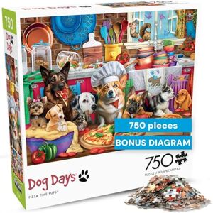 Buffalo Pizza Time Pups 750 Piece Jigsaw Puzzle Buffalo Pizza Time Pups 750 Piece Jigsaw Puzzle