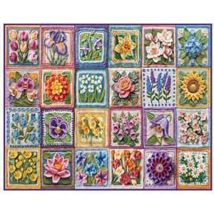 White Mountain Flower Crochet Puzzle 1000 Piece Spring Jigsaw Puzzles for Adult Grandparents White Mountain Flower Crochet Puzzle 1000 Piece Spring Jigsaw Puzzles for Adult Grandparents