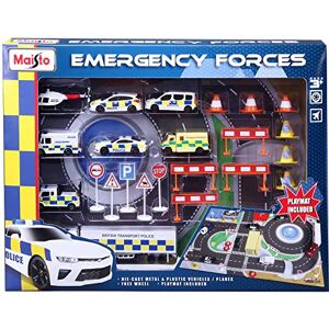 Maisto FRESH METAL EMERGENCY FORCE Playmat Playset with Die-Cast Vehicles, Multiple Colours, 1:64 Maisto FRESH METAL EMERGENCY FORCE Playmat Playset with Die-Cast Vehicles, Multiple Colours, 1:64