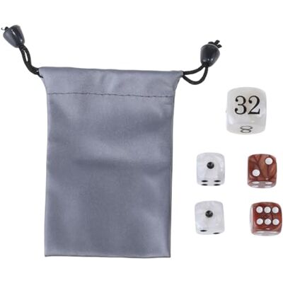 Mumuve 1 Set of Acrylics Backgammon Pearls Dices Set 22mm Doubling Cube and Four 16mm Dices with Storage Bag Gaming Mumuve 1 Set of Acrylics Backgammon Pearls Dices Set 22mm Doubling Cube and Four 16mm Dices with Storage Bag Gaming